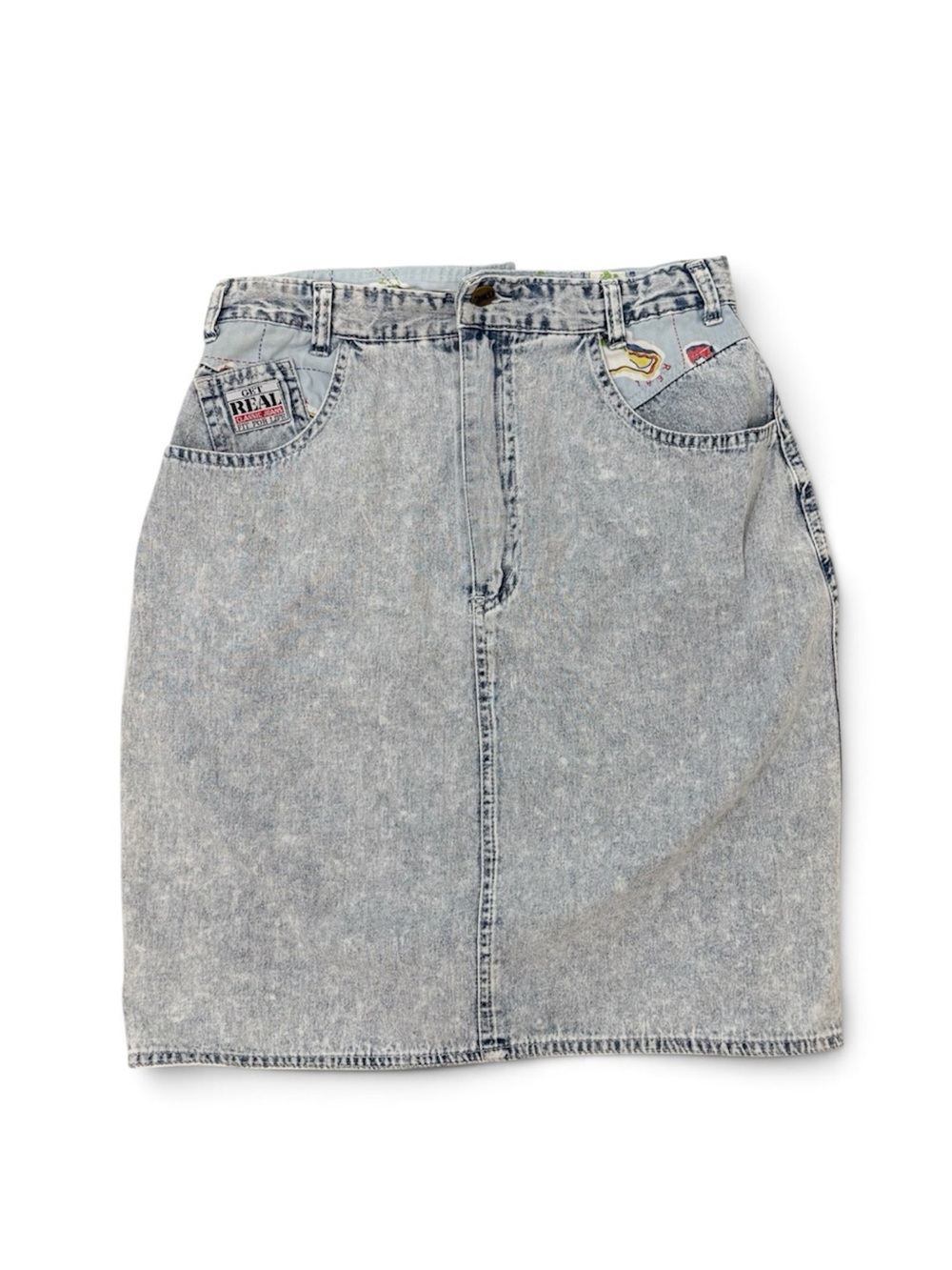Vintage 90 Acid Wash Skirt by Get Real